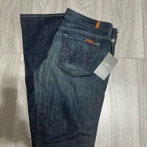 7 For All Mankind Women’s Bootcut Jeans Dark Wash A Pocket Size 30x32